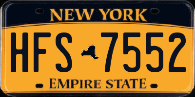 NY license plate HFS7552