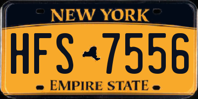 NY license plate HFS7556