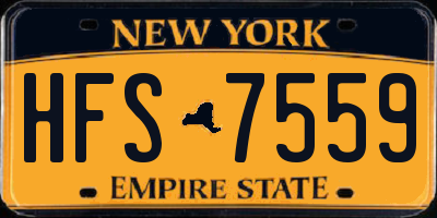 NY license plate HFS7559