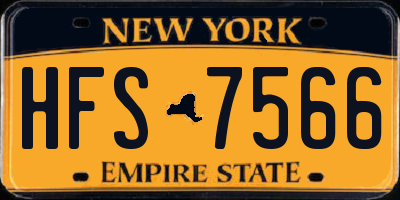 NY license plate HFS7566