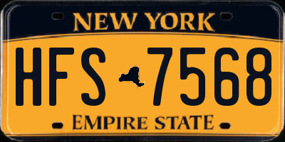 NY license plate HFS7568
