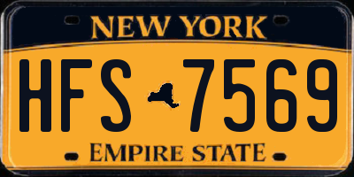 NY license plate HFS7569