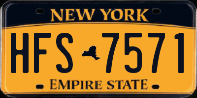 NY license plate HFS7571