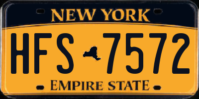 NY license plate HFS7572