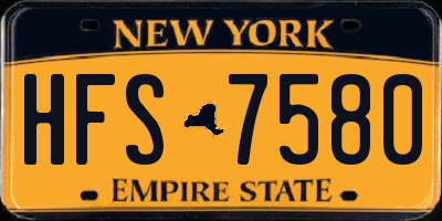 NY license plate HFS7580