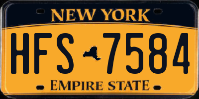 NY license plate HFS7584