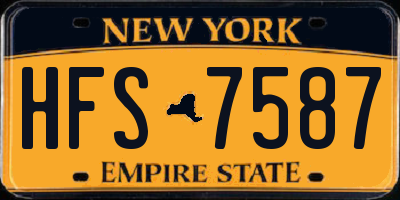 NY license plate HFS7587