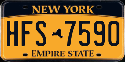 NY license plate HFS7590