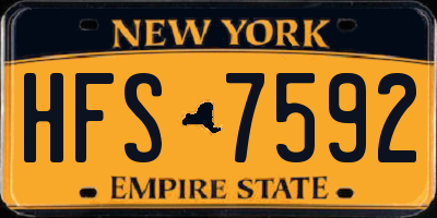 NY license plate HFS7592