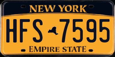 NY license plate HFS7595