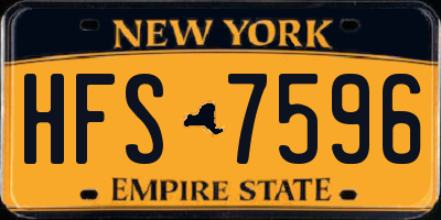 NY license plate HFS7596
