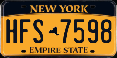 NY license plate HFS7598