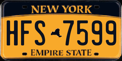 NY license plate HFS7599