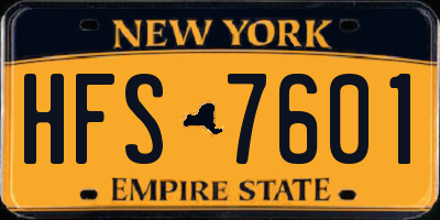 NY license plate HFS7601