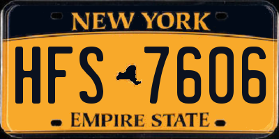 NY license plate HFS7606