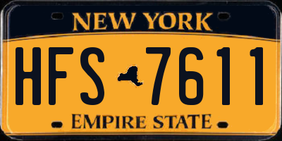 NY license plate HFS7611