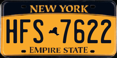 NY license plate HFS7622