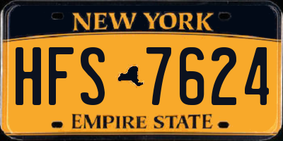 NY license plate HFS7624