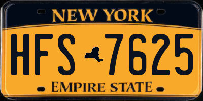 NY license plate HFS7625