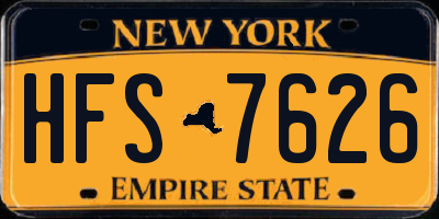 NY license plate HFS7626