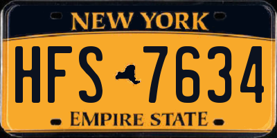 NY license plate HFS7634