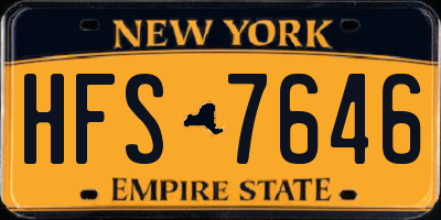 NY license plate HFS7646
