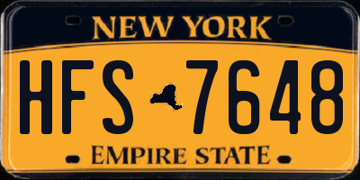 NY license plate HFS7648