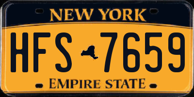 NY license plate HFS7659