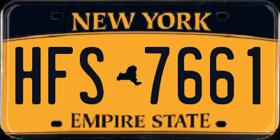 NY license plate HFS7661