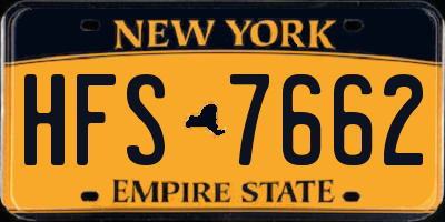NY license plate HFS7662