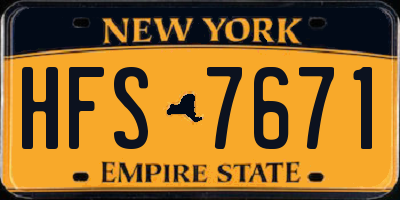 NY license plate HFS7671