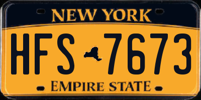 NY license plate HFS7673