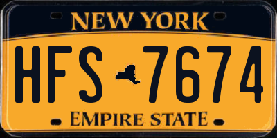 NY license plate HFS7674