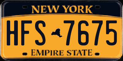 NY license plate HFS7675