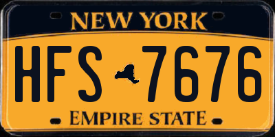 NY license plate HFS7676
