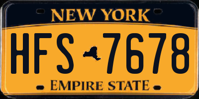 NY license plate HFS7678
