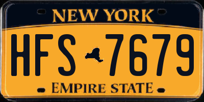 NY license plate HFS7679