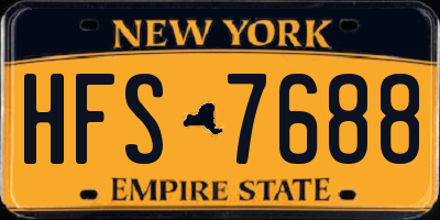 NY license plate HFS7688