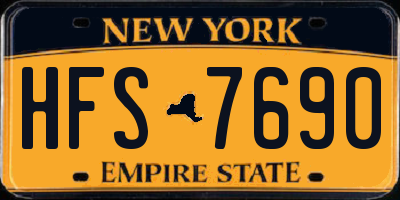 NY license plate HFS7690