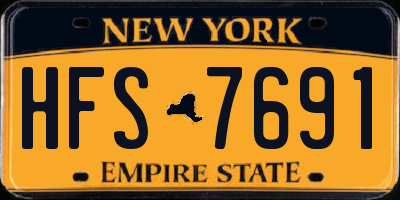 NY license plate HFS7691