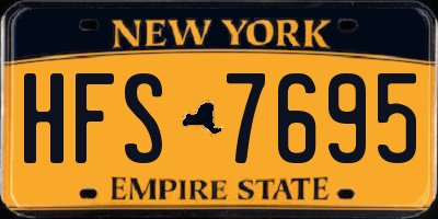 NY license plate HFS7695