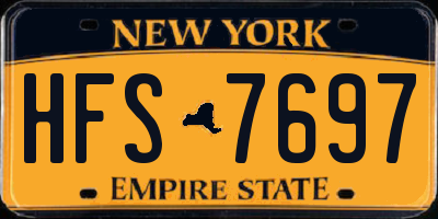 NY license plate HFS7697