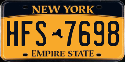 NY license plate HFS7698