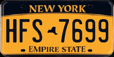 NY license plate HFS7699