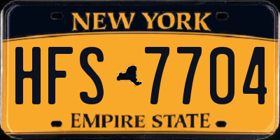 NY license plate HFS7704