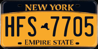 NY license plate HFS7705