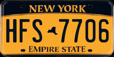 NY license plate HFS7706