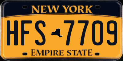 NY license plate HFS7709