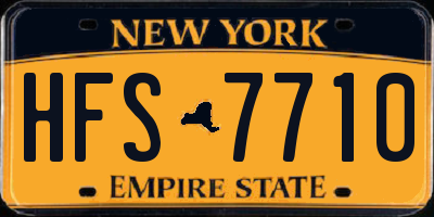 NY license plate HFS7710