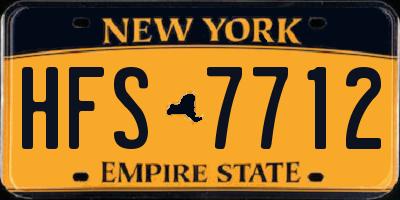 NY license plate HFS7712